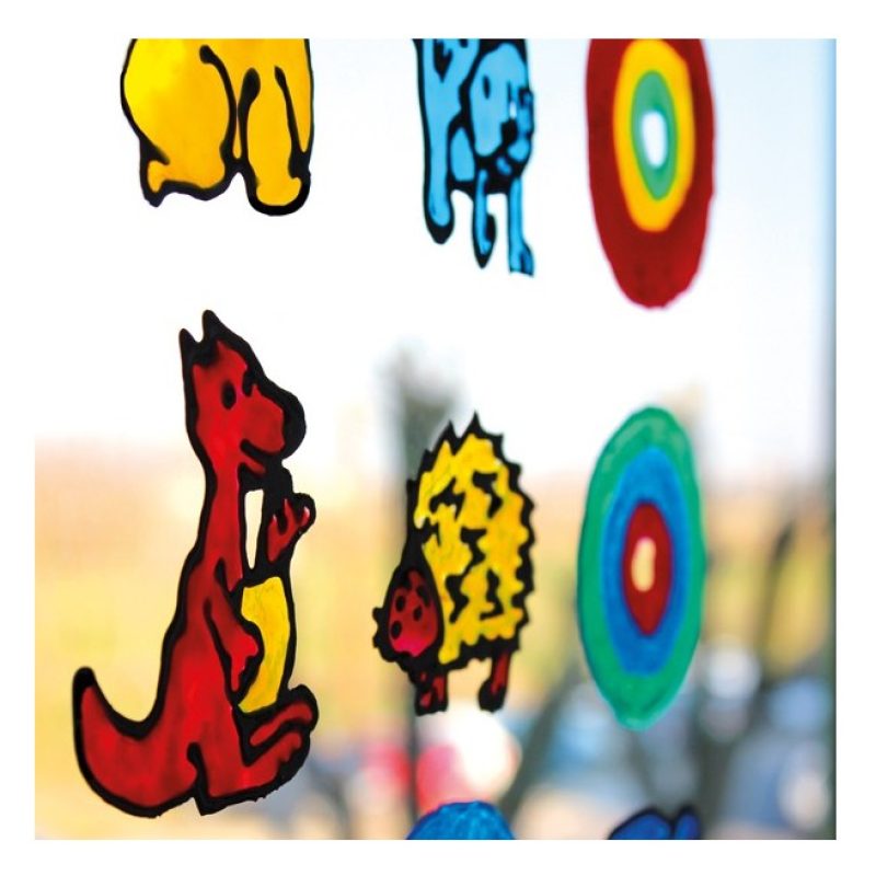 6 Colori Window Primo crea un disegno da staccare bambini in valige...