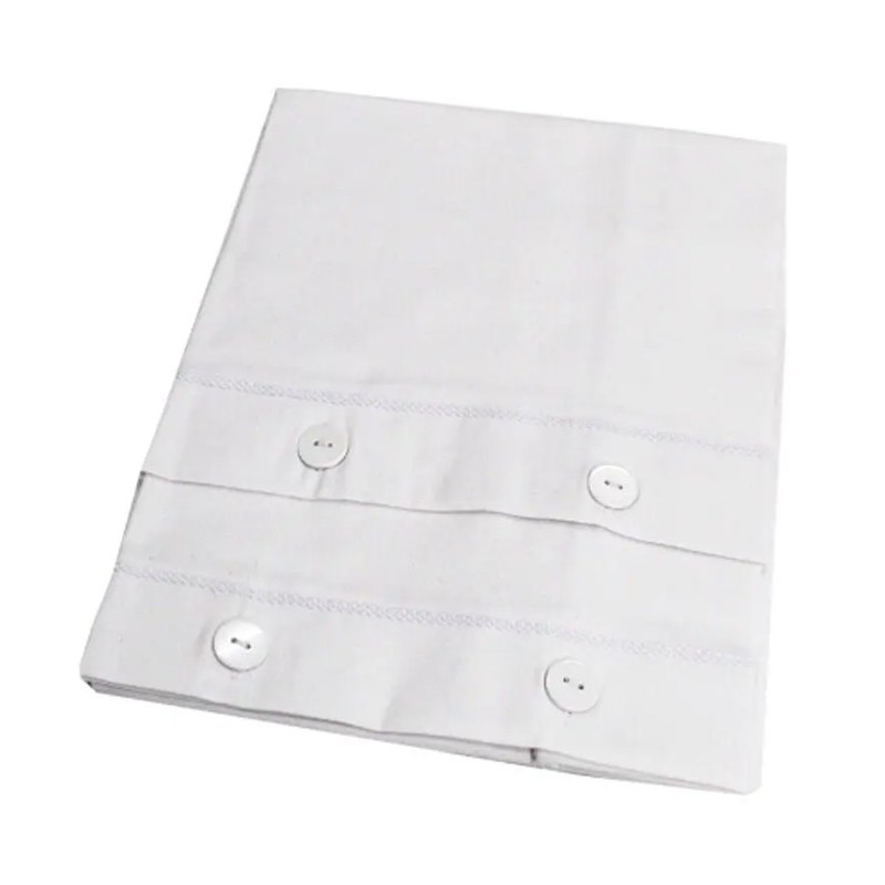 2 federe cuscini letto guanciale bottoni in cotone bianco 52x82cm tinta unita