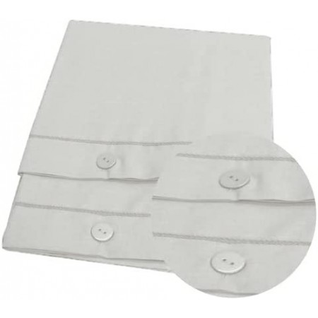 2 federe cuscini letto guanciale bottoni in cotone bianco 52x82cm tinta unita