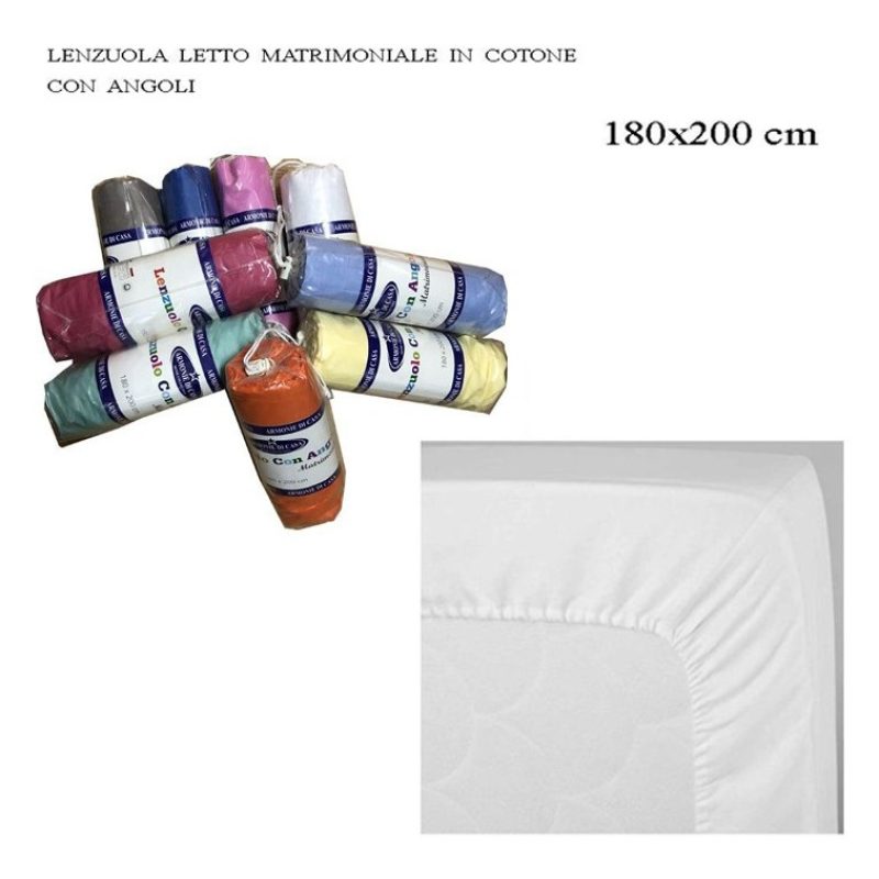 ARMONIE DI CASA Lenzuolo per sotto con Angoli matrimoniale in coton...