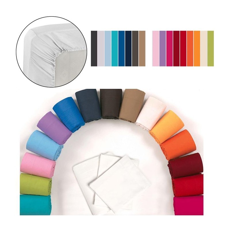 Lenzuola Sotto con Angoli MAXI singolo cotone Made in Italy 90x200+25cm letto