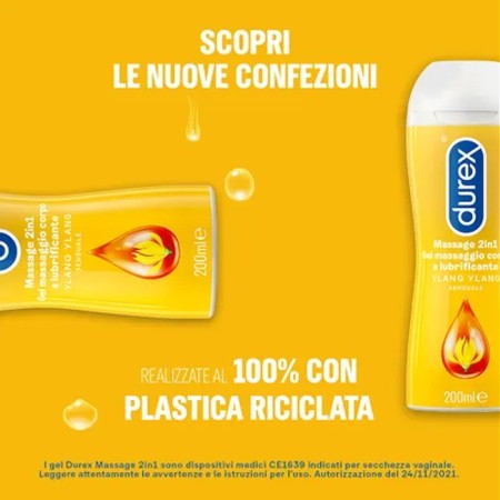 Durex Massage 2in1 Gel Intimo Massaggi corpo Ylang Lubrificante intimo 200 ml