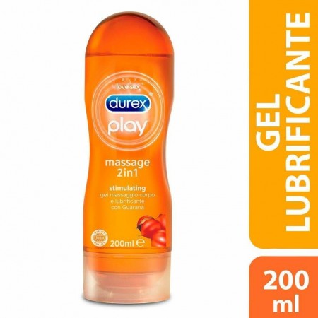 Durex Massage 2in1 Gel Intimo Massaggi corpo Guaranà Lubrificante sensuale 200ml