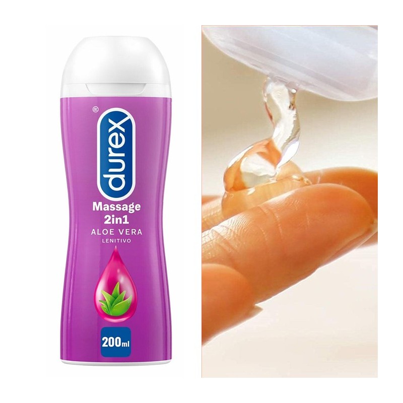 Durex Massage 2in1 Gel Intimo Massaggi Aloe Vera Lubrificante lenitivo 200ml