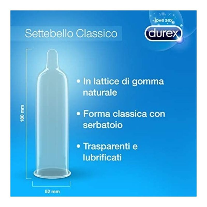 Durex Preservativi Classici DUREX SETTEBELLO 36 Profilattici Standa...