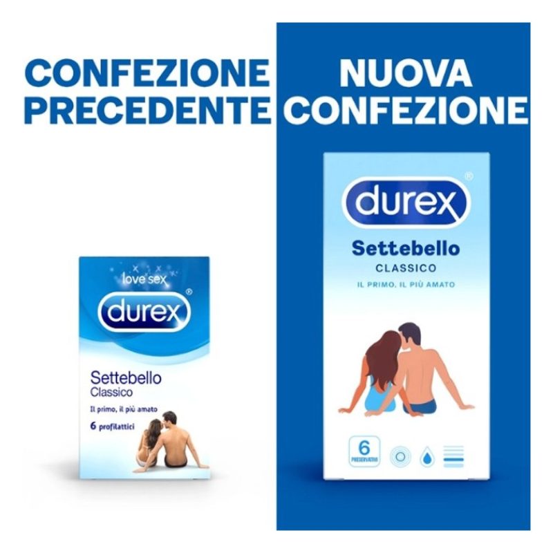 Durex Preservativi Classici DUREX SETTEBELLO 36 Profilattici Standa...