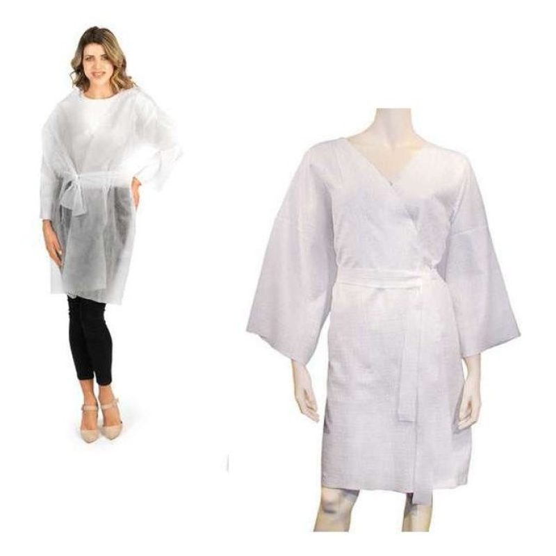 Ro.ial.® Kimono TNT monouso colore bianco 10pz per estetista parruc...