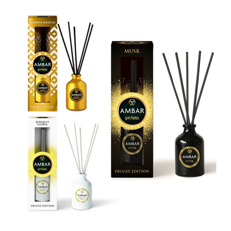 Deodorante ambienti 45ml bastoncini elimina odori Ambar profumatore diffusore