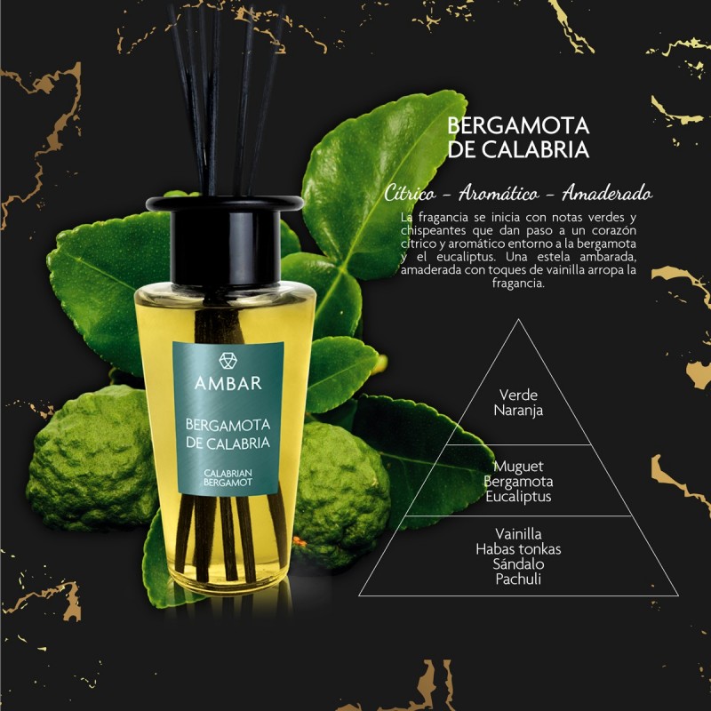 Profumatore ambiente con bastoncini Diffusore Bergamotto di Calabri...