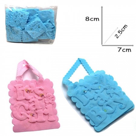 36 Sacchetti portaconfetti bomboniere battesimo Baby shower celeste rosa scritta
