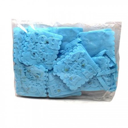 36 Sacchetti portaconfetti bomboniere battesimo Baby shower celeste rosa scritta
