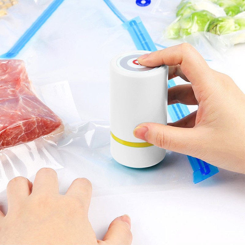Macchina Sottovuoto Alimentare Portatile - Con 10 Sacchetti Riutilizzabili, Ricarica USB, Per Conservazione Cibo - Foto 6