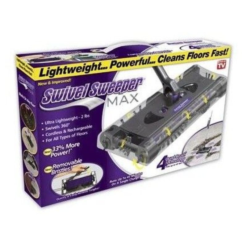 Scopa elettrica con batteria ricaricabile e manico snodabile  Swivel Sweeper MAX (4 spazzole rotanti)
