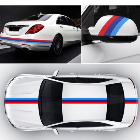 BMW Striscia Adesiva nastro vinile decal auto moto tuning bandiera 15cm x 5m 