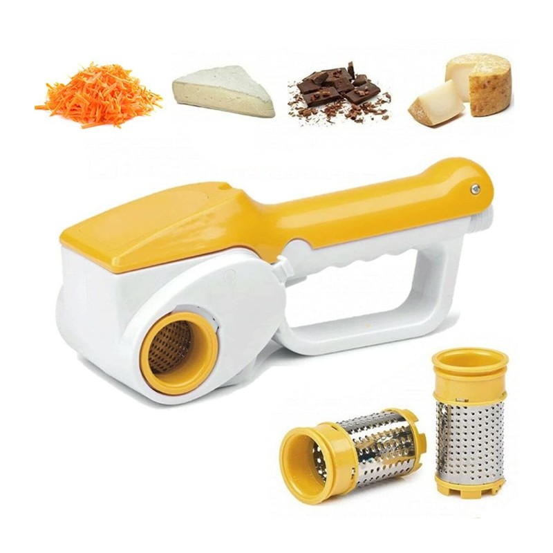 Grattino Gratta Formaggio Grattugia Elettrica Ricaricabile con 2 Rulli  Acciaio