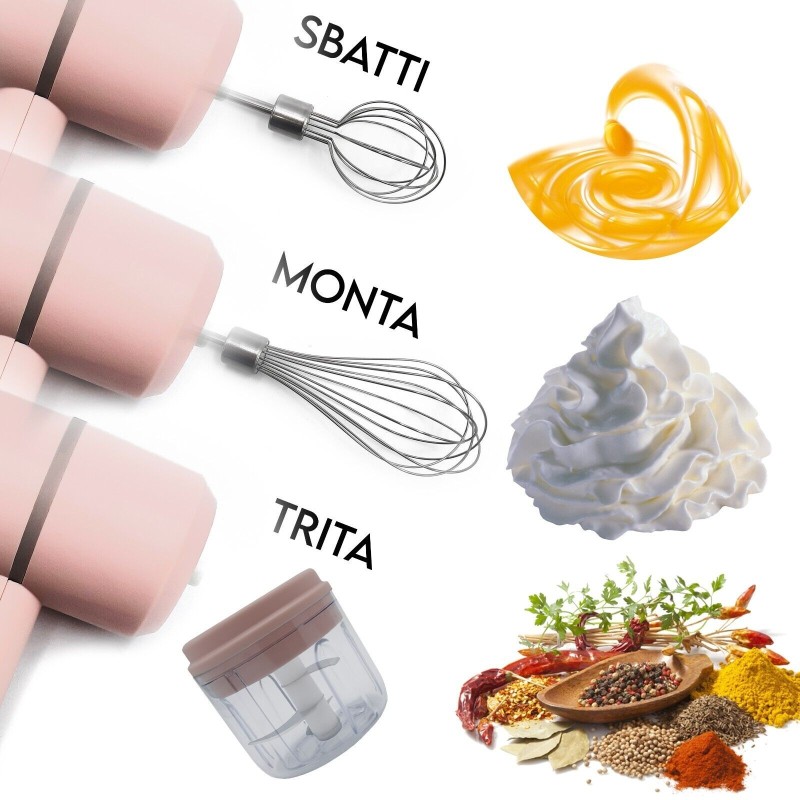 Aorlis Frusta elettrica sbattitore 20W frullatore 2 fruste tritatut...
