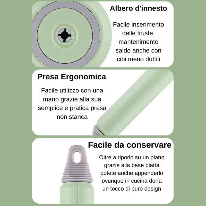 Aorlis Frusta elettrica sbattitore 20W frullatore 2 fruste tritatut...