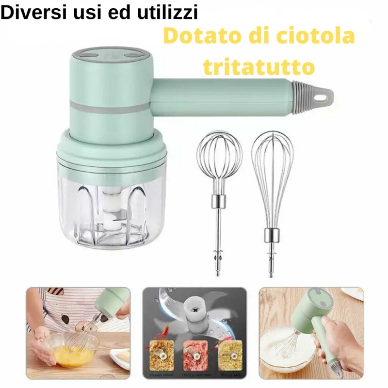Aorlis Frusta elettrica sbattitore 20W frullatore 2 fruste tritatut...