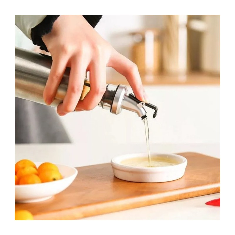 WeHome Oliera con tappo dosatore olio aceto salvagoccia dispenser a...