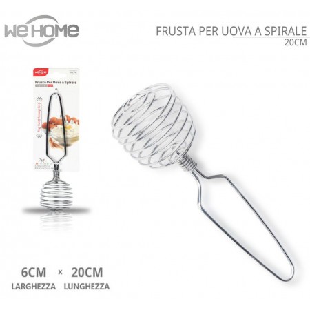 Frusta mescolatore mescola montare uova 5 pz in acciaio inox da cucina 20x6cm