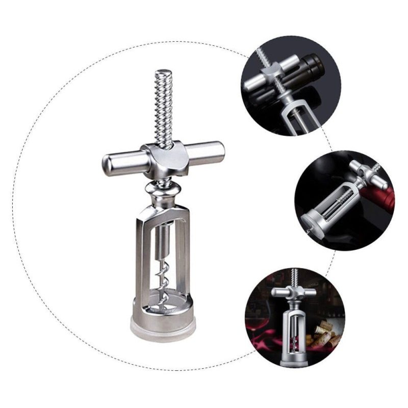 Apribottiglie Per Vino Familiare Manico In Legno Cavatappi Apribottiglie Professionale Cavatappi A Vite Portatile Multifunzione Tappo.jpg - 12