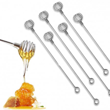 Cucchiaio per miele 6 pezzi bastone dosamiele spargimiele da cucina acciaio inox