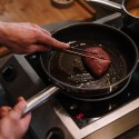2x Pinza da cucina in acciaio per alimenti multiuso carne pesce fritture da 32cm
