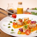 2x Pinza da cucina in acciaio per alimenti multiuso carne pesce fritture da 32cm