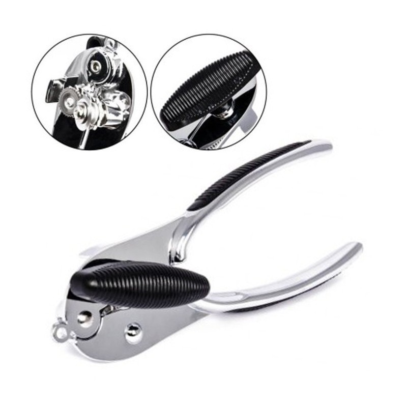 Apriscatole manuale in acciaio inox impugnatura antiscivolo leva capsule latta 