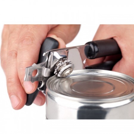 Apriscatole manuale in acciaio inox impugnatura antiscivolo leva capsule latta 