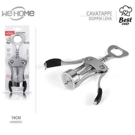 Cavatappi a leva Apri bottiglie Tappi vino birra sughero cucina levatappi 19 cm