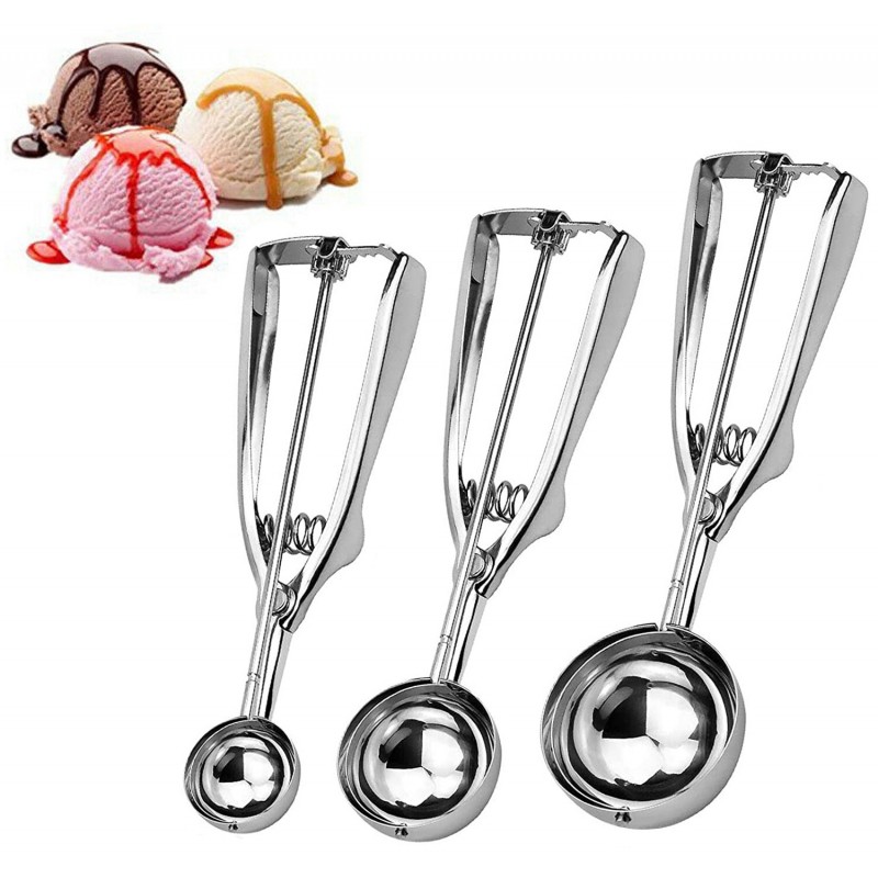 2x Cucchiaio Dosatore Per Gelato A Molla Palle Servire Cucina 4/5/6 cm acciaio