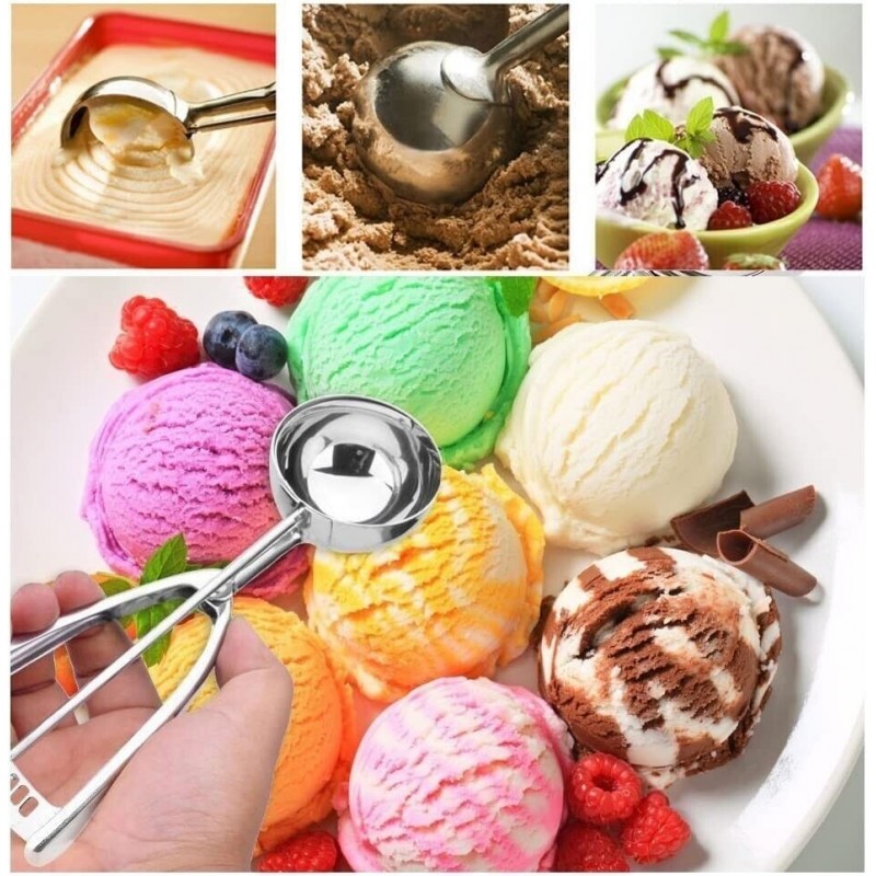 2x Cucchiaio Dosatore Per Gelato A Molla Palle Servire Cucina 4/5/6...