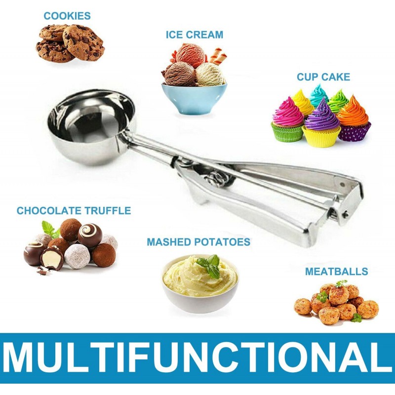 2x Cucchiaio Dosatore Per Gelato A Molla Palle Servire Cucina 4/5/6...