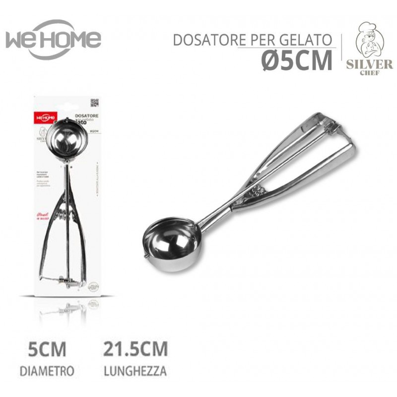 2x Cucchiaio Dosatore Per Gelato A Molla Palle Servire Cucina 4/5/6...