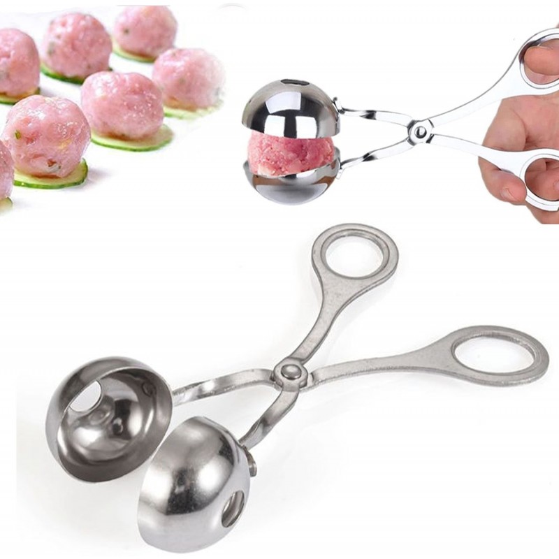 Pinza clip per polpette riso crocchette acciaio inox 4,5 cm forme rotonde cucina