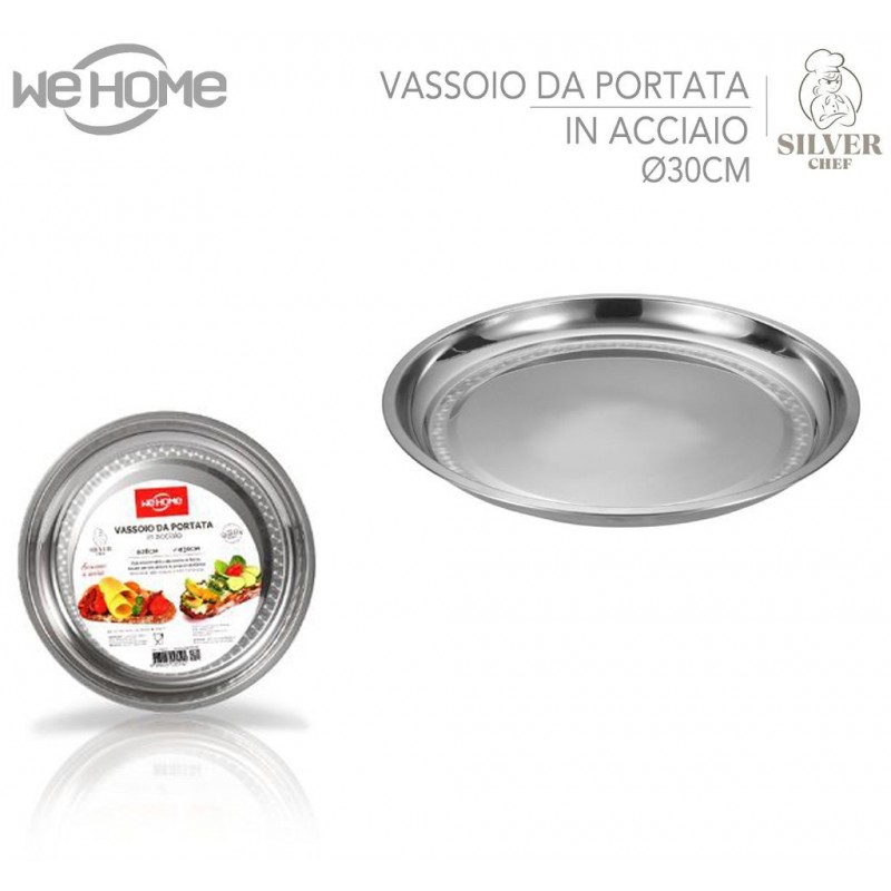 WeHome 6x Vassoio Piatto In Acciaio Inox Portata Cucina rotondo da ...