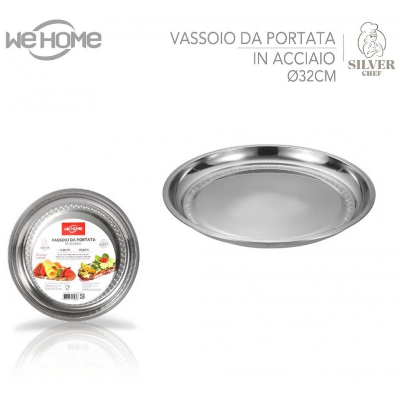 WeHome 6x Vassoio Piatto In Acciaio Inox Portata Cucina rotondo da ...