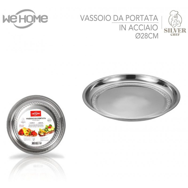 WeHome 6x Vassoio Piatto In Acciaio Inox Portata Cucina rotondo da ...