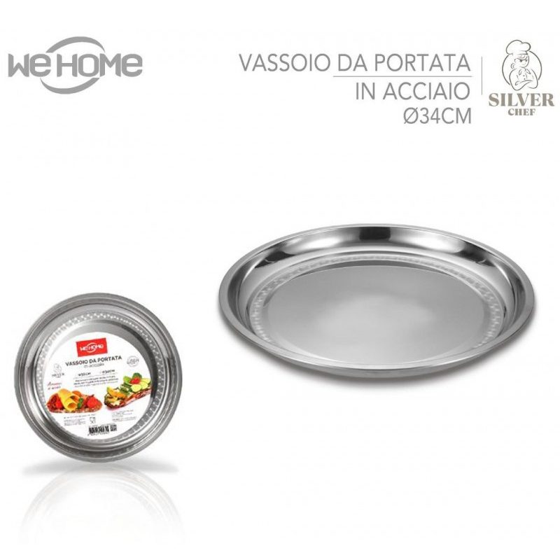 WeHome 6x Vassoio Piatto In Acciaio Inox Portata Cucina rotondo da ...