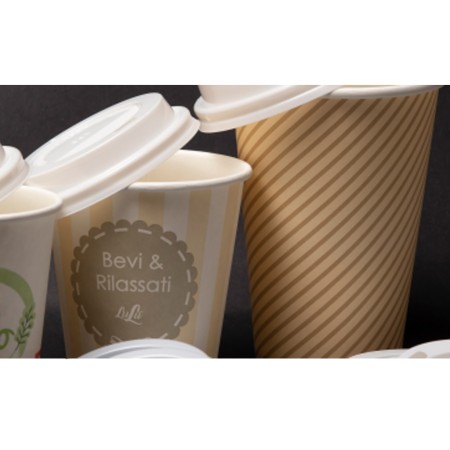 200 Coperchi per bicchieri caffè BIO 90ml per trasporto asporto bianco Lulù bar