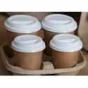 200 Coperchi per bicchieri caffè BIO 180ml  trasporto asporto bianco Lulù bar