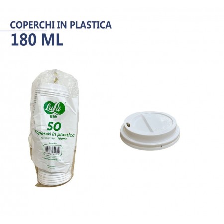 200 Coperchi per bicchieri caffè BIO 180ml  trasporto asporto bianco Lulù bar