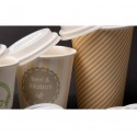 200 Coperchi per bicchieri caffè BIO 250/300ml  trasporto asporto bianco Lulù