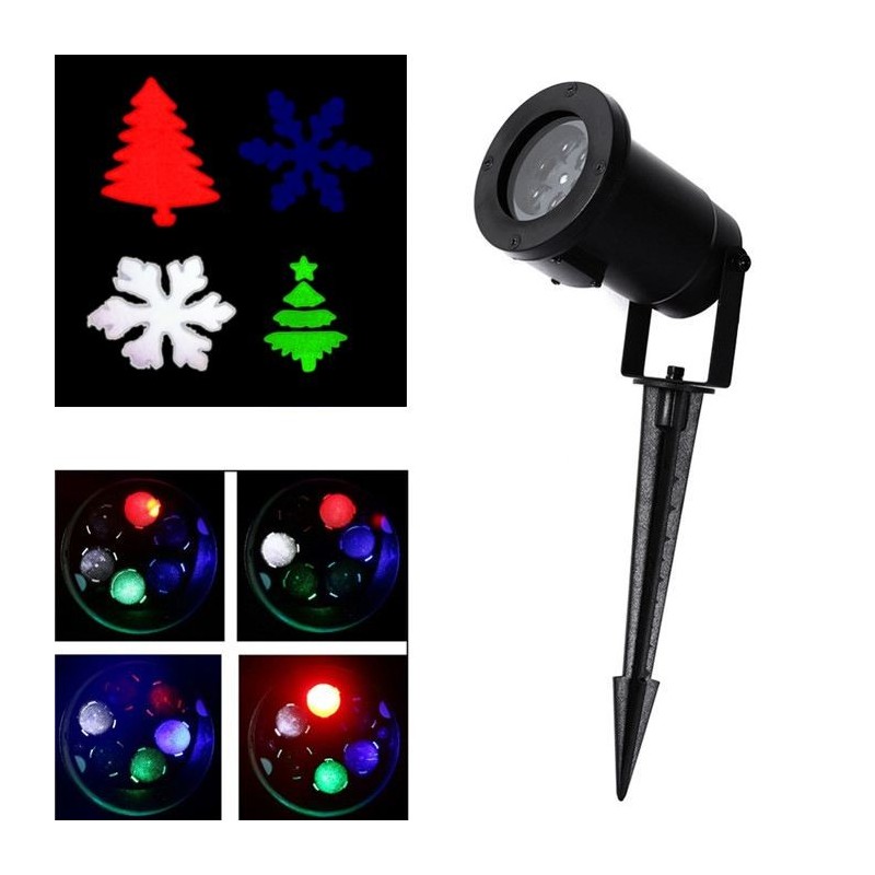 Proiettore Luci Natalizie Led.Proiettore Alberi Fiocchi Natalizio Luci Led Colorato Festa Natale