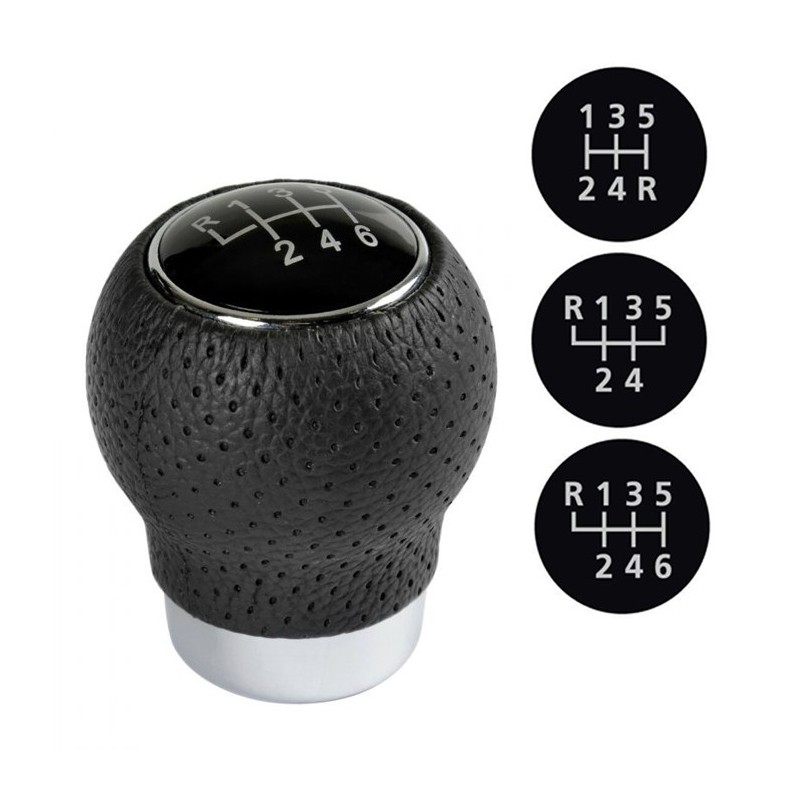Pomello cambio auto universale adattatori 6 5 marce base in metallo eco pelle