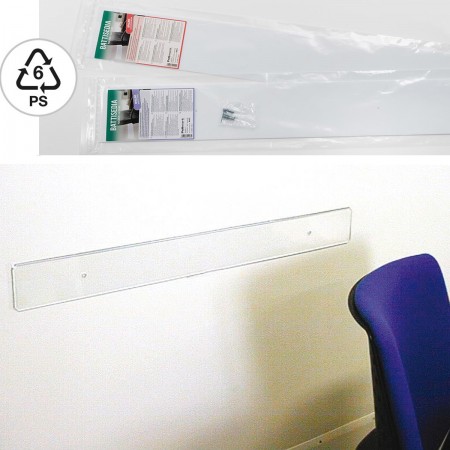 3 Battisedia batti sedia trasparente salva proteggi muro parete 12x80cm con viti