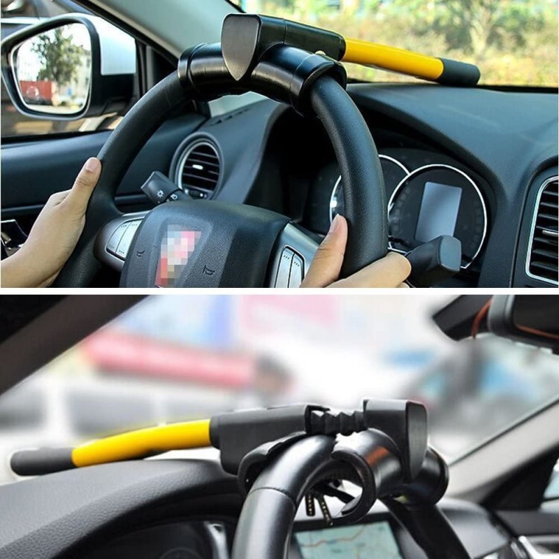 Hongu Antifurto blocca volante bloccasterzo sicurezza per auto 2 ch...