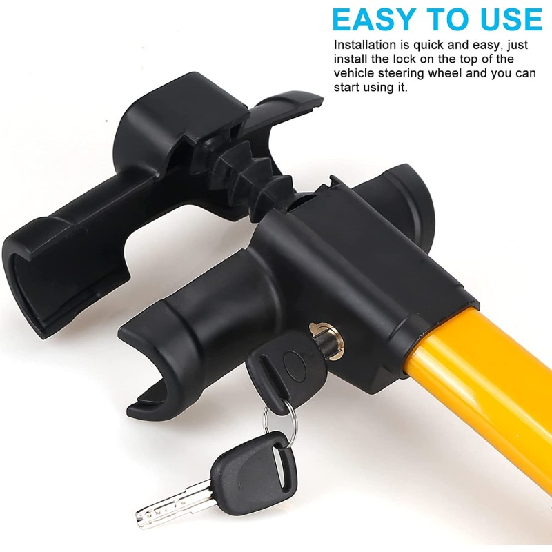 Hongu Antifurto blocca volante bloccasterzo sicurezza per auto 2 ch...