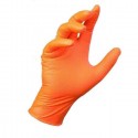 50 Guanti monouso in nitrile arancio senza polvere no talco no lattice M L XL